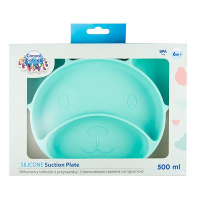 Canpol babies Silicone Suction Plate Turquoise Geschirr für Kinder 500 ml