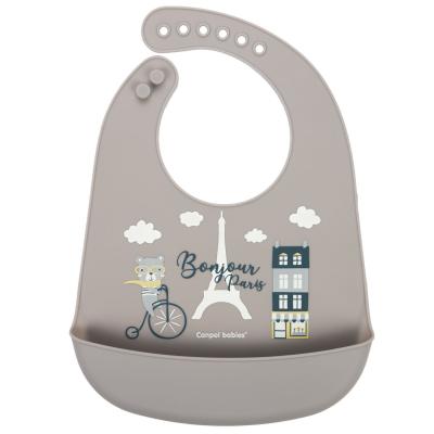 Canpol babies Bonjour Paris Silicone Bib With Pocket Lätzchen für Kinder 1 St.