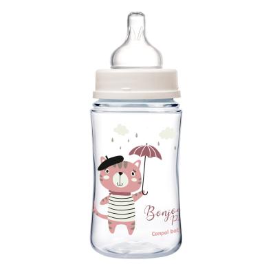 Canpol babies Bonjour Paris Easy Start Anti-Colic Bottle Pink 3m+ Babyflasche für Kinder 240 ml