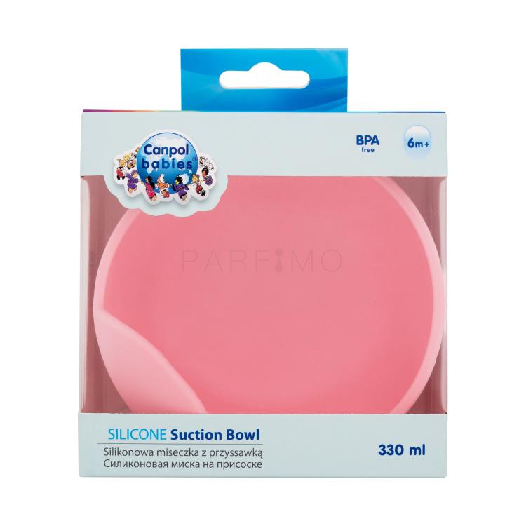 Canpol babies Silicone Suction Bowl Pink Geschirr für Kinder 330 ml