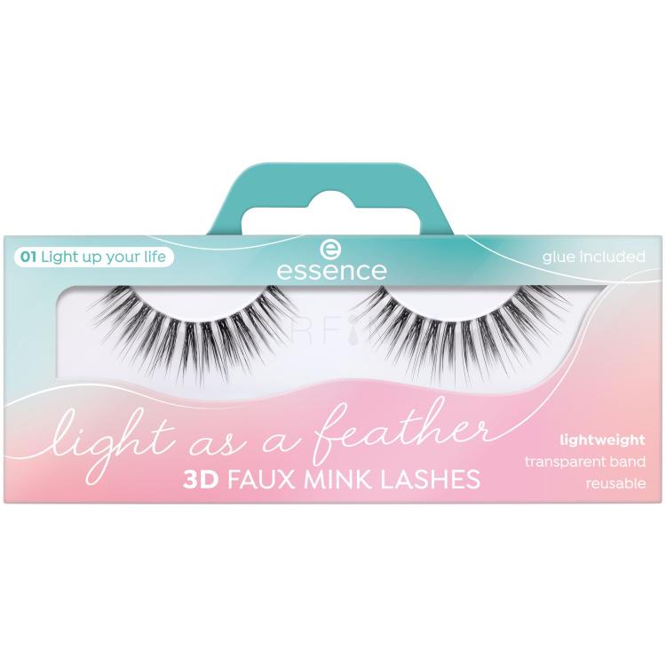Essence Light As A Feather 3D Faux Mink 01 Light Up Your Life Falsche Wimpern für Frauen 1 St.
