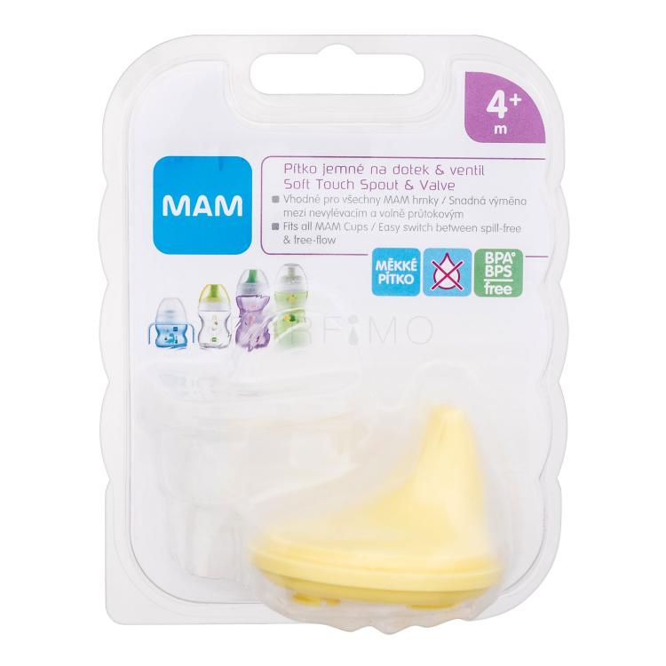 MAM Spout &amp; Valve Soft Touch 4m+ Yellow Trinkbecher für Kinder 1 St.