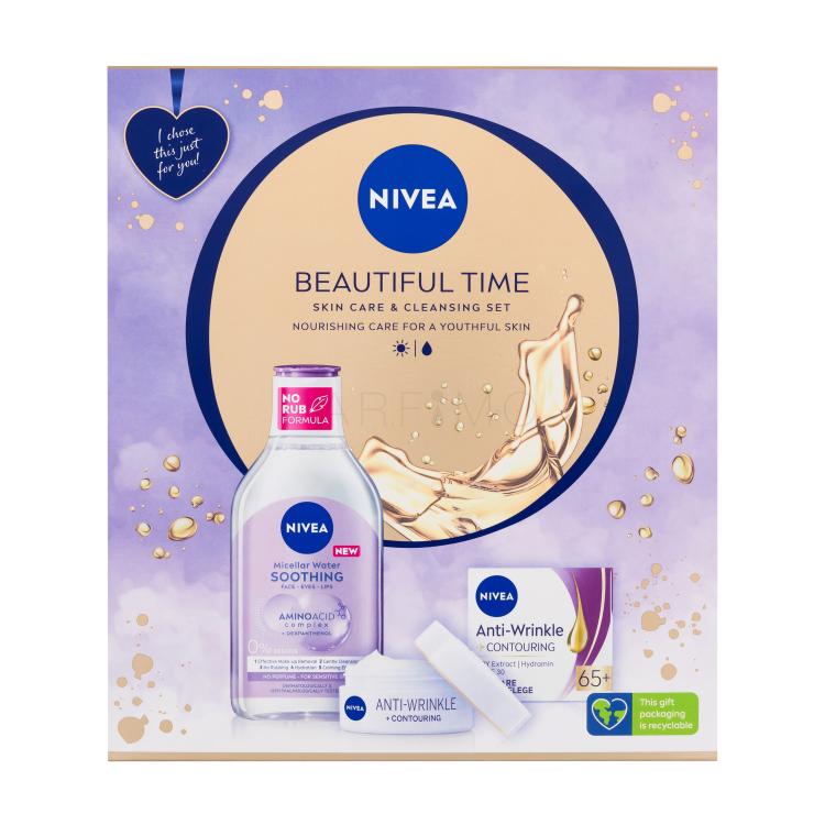 Nivea Beautiful Time Geschenkset Tagescreme Anti-Wrinkle + Contouring SPF30 50 ml + Mizellenwasser Soothing Micellar Water 400 ml
