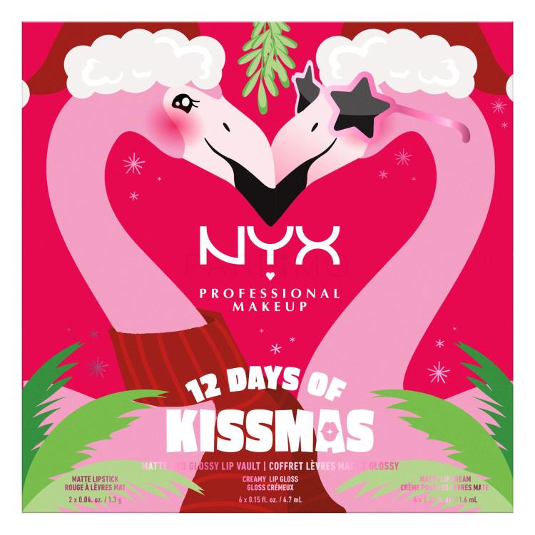 NYX Professional Makeup Fa La La L.A. Land 12 Days Of Kissmas Geschenkset Lipgloss 6 St. + Lippenstift 6 St.