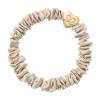 By Eloise London Skinny Silk Scrunchie Gold Heart Haargummi für Frauen 1 St. Farbton  Sand