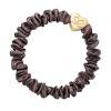 By Eloise London Skinny Silk Scrunchie Gold Heart Haargummi für Frauen 1 St. Farbton  Mocha