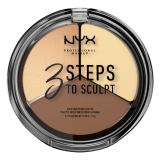 NYX Professional Makeup 3 Steps To Sculpt Contouring Palette für Frauen 15 g Farbton  02 Light