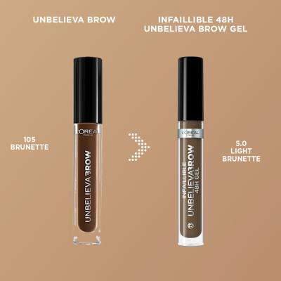 L&#039;Oréal Paris Infaillible Brows Unbelieva Brow 48H Gel Augenbrauengel und -pomade für Frauen 3,4 ml Farbton  5.0 Light Brunette