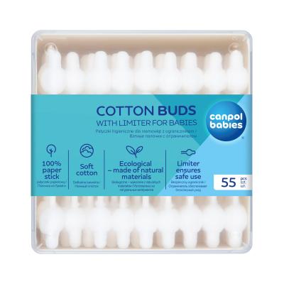Canpol babies Cotton Buds With Limiter Wattestäbchen für Kinder 56 St.