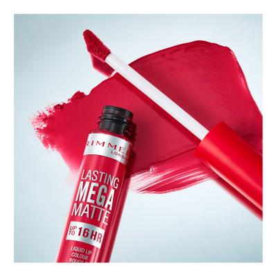 Rimmel London Lasting Mega Matte Liquid Lip Colour Lippenstift für Frauen 7,4 ml Farbton  Fuchsia Flush