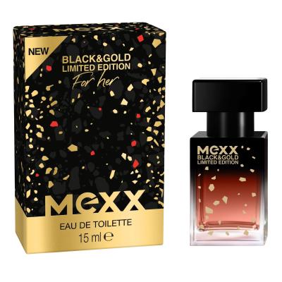 Mexx Black &amp; Gold Limited Edition Eau de Toilette für Frauen 15 ml