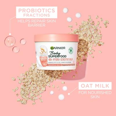 Garnier Body Superfood 48h Hydra-Sensitive Balm Oat Milk + Prebiotics Körperbalsam für Frauen 380 ml