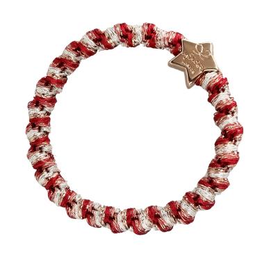 By Eloise London Woven Gold Star Haargummi für Frauen 1 St. Farbton  Candy Cane