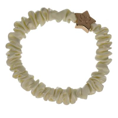 By Eloise London Skinny Silk Scrunchie Gold Star Haargummi für Frauen 1 St. Farbton  Cream
