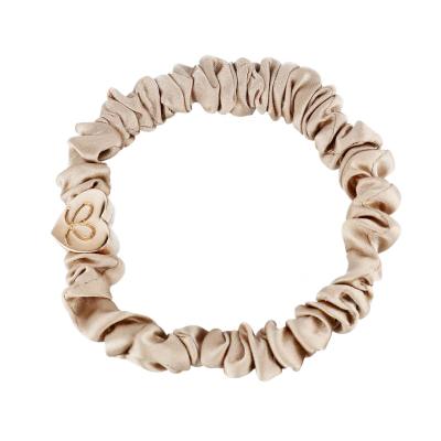 By Eloise London Skinny Silk Scrunchie Gold Heart Haargummi für Frauen 1 St. Farbton  Sand