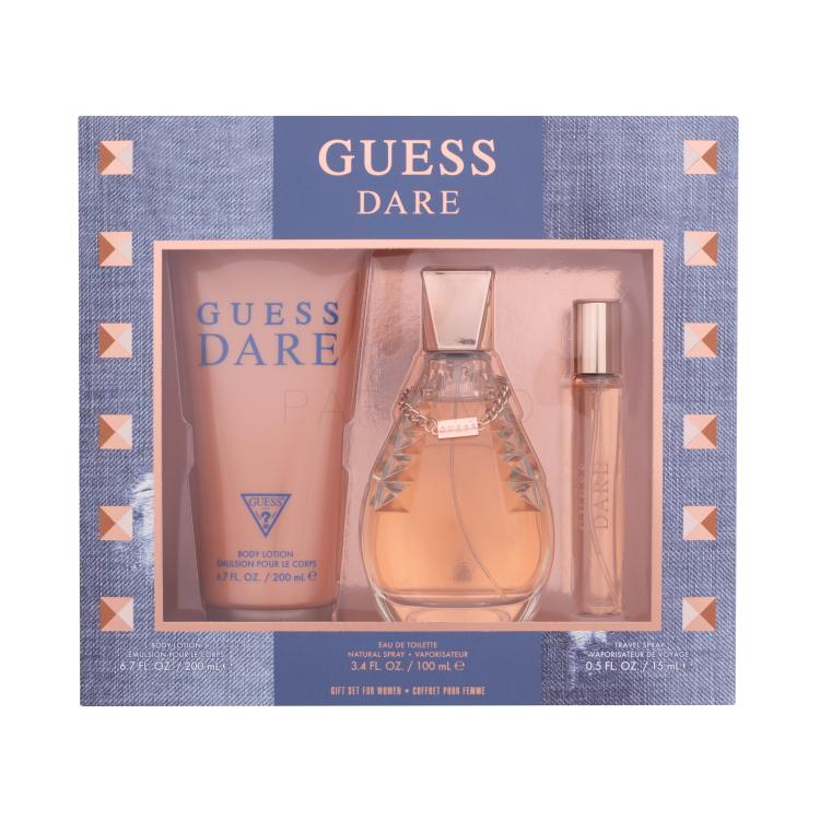 GUESS Dare Geschenkset Edt 100 ml + Edt 15 ml + Körperlotion 200 ml