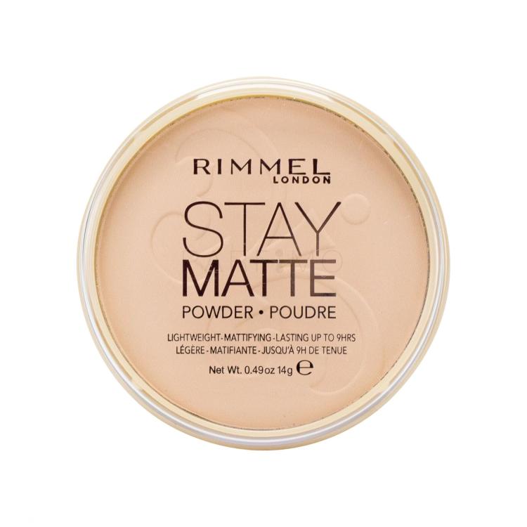 Rimmel London Stay Matte Puder für Frauen 14 g Farbton  005 Silky Beige