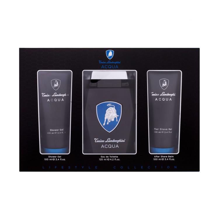 Lamborghini Acqua Geschenkset Edt 125 ml + Duschgel 100 ml + After Shave Balm 100 ml