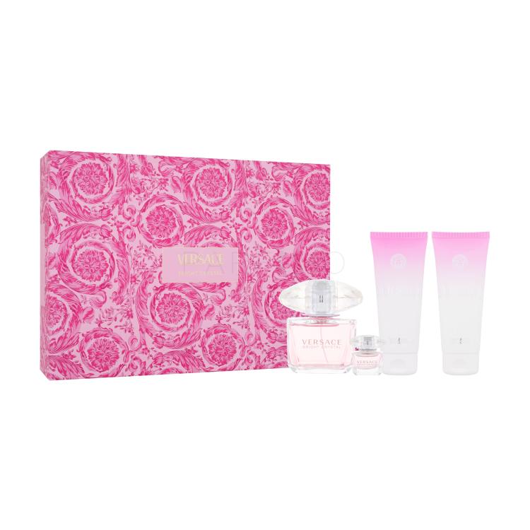 Versace Bright Crystal Geschenkset Edt 90 ml + Edt 5 ml + Körpermilch 100 ml + Duschgel 100 ml