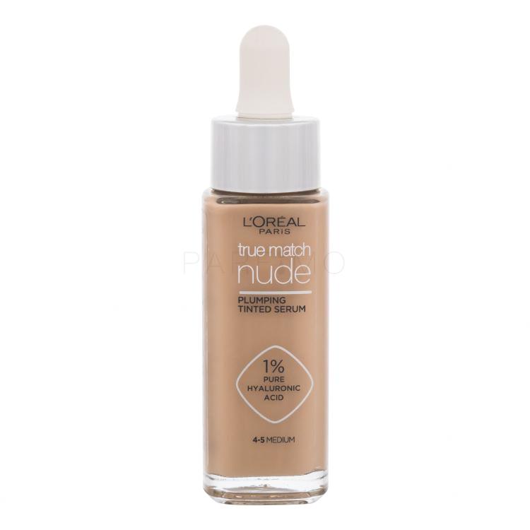 L&#039;Oréal Paris True Match Nude Plumping Tinted Serum Foundation für Frauen 30 ml Farbton  4-5 Medium