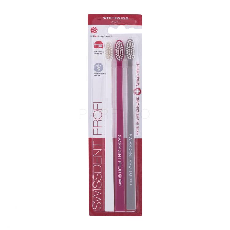 Swissdent Profi Whitening Trio Soft Zahnbürste 3 St. Farbton  White, Pink, Grey