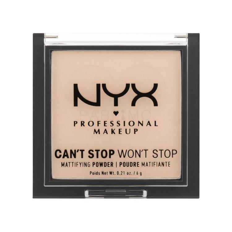 NYX Professional Makeup Can&#039;t Stop Won&#039;t Stop Mattifying Powder Puder für Frauen 6 g Farbton  02 Light