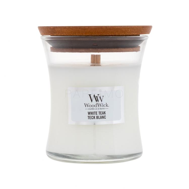 WoodWick White Teak Duftkerze 85 g