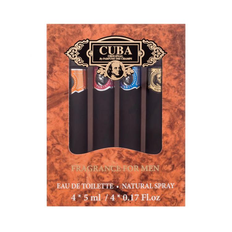 Cuba Set Miniatures Geschenkset Eau de Toilette Gold 5 ml + Eau de Toilette Blue 5 ml + Eau de Toilette Orange 5 ml + Eau de Toilette Red 5 ml