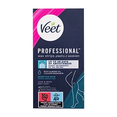 Produit dépilatoire Veet Professional Wax Strips Sensitive Skin Legs & Body 40 St.