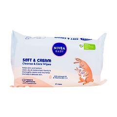 Lingettes nettoyantes Nivea Baby Soft & Cream Cleanse & Care Wipes 57 St.