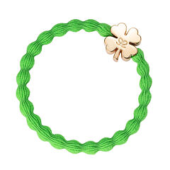 Élastique à cheveux By Eloise London Gold Clover Leaf 1 St. Apple Green