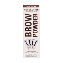 Augenbrauenpuder Makeup Revolution London Brow Powder Stamp & Stencil 0,65 g Dark Brown