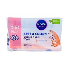 Lingettes nettoyantes Nivea Baby Soft & Cream Cleanse & Care Wipes 2x57 St.