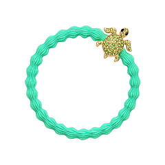 Élastique à cheveux By Eloise London Bling Charms Gold Diamanté Turtle 1 St. Apple Green
