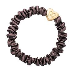 Élastique à cheveux By Eloise London Skinny Silk Scrunchie Gold Heart 1 St. Mocha