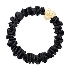 Élastique à cheveux By Eloise London Skinny Silk Scrunchie Gold Heart 1 St. Black
