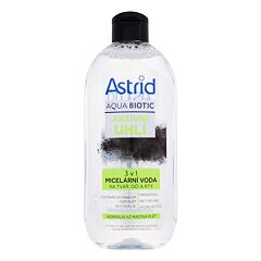 Eau micellaire Astrid Aqua Biotic Active Charcoal 3in1 Micellar Water 400 ml