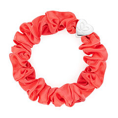 Haargummi By Eloise London Silk Scrunchie Silver Heart 1 St. Neon Peach