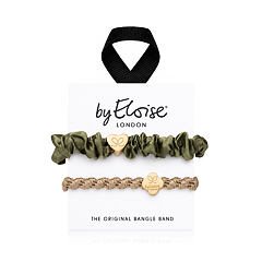 Élastique à cheveux By Eloise London Set Gold & Olive 1 St.