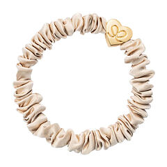 Élastique à cheveux By Eloise London Skinny Silk Scrunchie Gold Heart 1 St. Sand