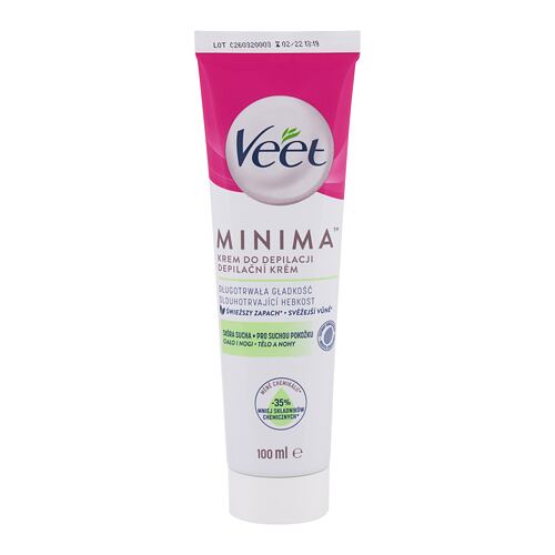 Produit dépilatoire Veet Minima Hair Removal Cream Dry Skin 100 ml boîte endommagée
