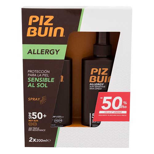 Soin solaire corps PIZ BUIN Allergy Sun Sensitive Skin Spray SPF50+ 200 ml boîte endommagée Sets