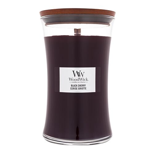 Bougie parfumée WoodWick Black Cherry 610 g emballage endommagé