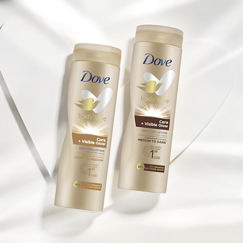 Selbstbräuner Dove Body Love Care + Visible Glow Self-Tan Lotion 250 ml Medium to Dark