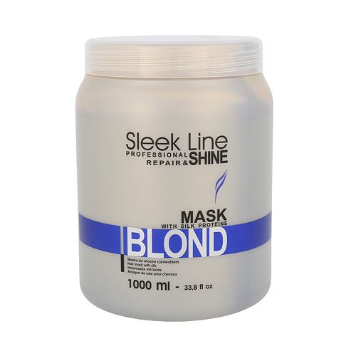 Haarmaske Stapiz Sleek Line Blond 1000 ml Beschädigtes Flakon