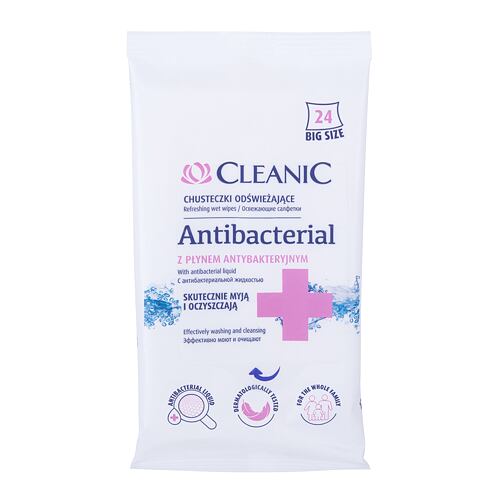 Produit antibactérien Cleanic Antibacterial Refreshing Wet Wipes 24 St.
