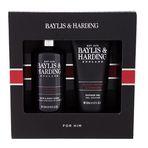 Gel douche Baylis & Harding For Him Black Pepper & Ginseng Collection 300 ml boîte endommagée Sets