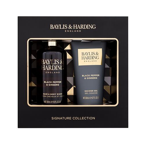 Gel douche Baylis & Harding For Him Black Pepper & Ginseng Signature Collection 300 ml boîte endomma
