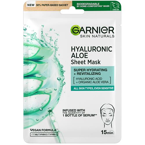 Gesichtsmaske Garnier Skin Naturals Hyaluronic Aloe Serum Tissue Mask 1 St.