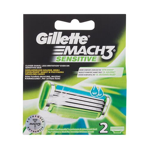 Ersatzklinge Gillette Mach3 Sensitive 2 St. Beschädigte Schachtel